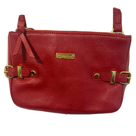 LIKE NEW Joy Mangano Red Leather Crossbody - Picture 2 of 6